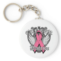 Warrior Vintage Wings - Breast Cancer Key Chain