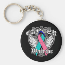 Warrior Vintage Wings - Thyroid Cancer Key Chain