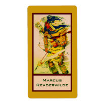 Warrior with Flaming Arrow Bookplate Shipping Label