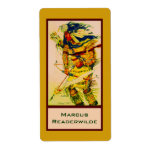 Warrior with Flaming Arrow Bookplate Shipping Label