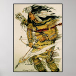 Warrior with Flaming Arrow Canvas Print