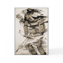 Warrior with Flaming Arrow Custom Greeting Card