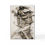 Warrior with Flaming Arrow Custom Greeting Card