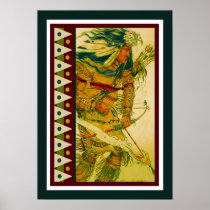 Warrior with Flaming Arrow Poster