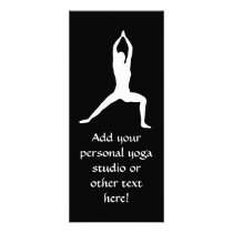 Warrior Yoga Pose Silhouette Black and White Rack Card Design