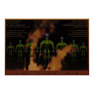  - This design is a warrior made from artmatic fractals and assembled together with a photograph of a factory polluting the air. This is an interpretation of some sort of a creature made from the waste we throw away, like household trash, machines, computers: Sizes 