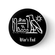 War's End Hieroglyph Goth Button