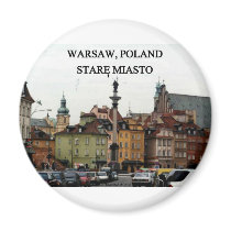 WARSAW POLAND STARE MIASTO OLD TOWN REFRIGERATOR MAGNET