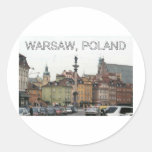 WARSAW POLAND STARE MIASTO OLD TOWN ROUND STICKER