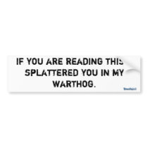 Warthog Splatter Bumper Sticker bumper stickers by ForumsForYou Warthog Splatter Bumper Sticker bumper stickers