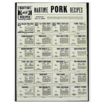 Wartime Pork Recipes flyers by ww2posters Wartime Pork Recipes flyers