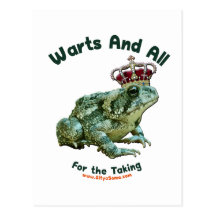 Warts and All Frog Toad Prince Post Cards