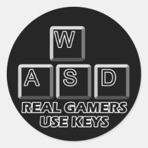 WASD - Real Gamers Use Keys Sticker