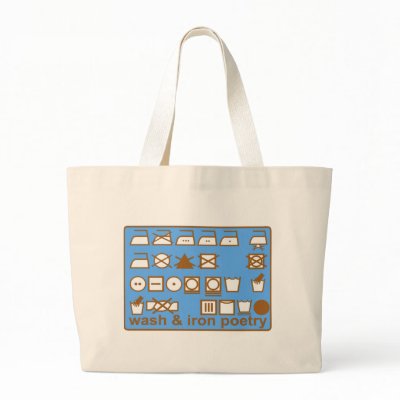 WASH AND IRON POETRY PICTOGRAMS BAG by Sofia_Youshi