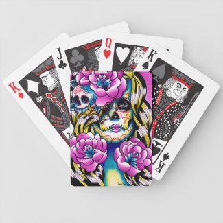 Wash Away Sugar Skull Girl Card Decks