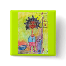 Wash day Wanda Button by Kianmaartgallery Wash day Wanda Button