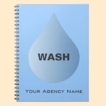 WASH Hands Blue Rain Drop Clean Water Notebook