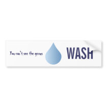 WASH hands blue rain drop clean water sticker Bumper Stickers