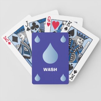 WASH Hands Blue Raindrop Clean Water Playing Cards
