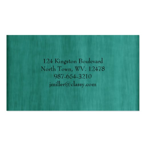 Washed Aqua Green Patterned Business Card (back side)