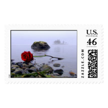 Washed Ashore Red Rose Postage