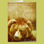 Washed Grizzly-Thank You card cards