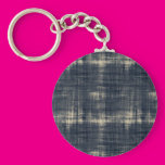 Washed Out Dark Blue Fabric Key Chains