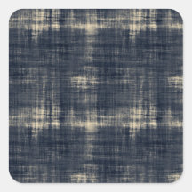 Washed Out Dark Blue Fabric Square Stickers