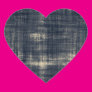 Washed Out Dark Blue Fabric Heart Sticker