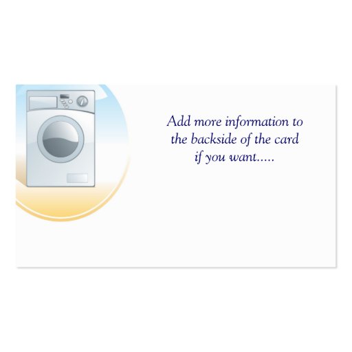Washer/Appliances Business Card Design 2 (back side)