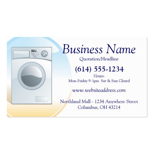 Washer/Appliances Business Card Design 2 (front side)