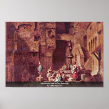 Washerwomen At The Fountain By Spitzweg Carl Print