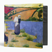 Washerwomen at the Laita River near Pouldu Vinyl Binder