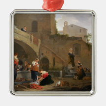Washerwomen by a Roman Fountain Ornaments