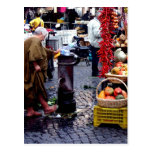 washing feet in market post cards