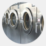 Washing machine round sticker