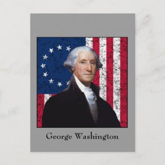 Washington and The American Flag postcard