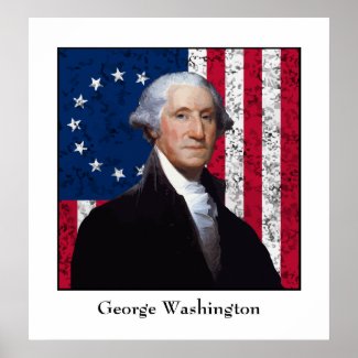 Washington and The U.S. Flag print