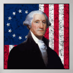 Washington and The U.S. Flag Print