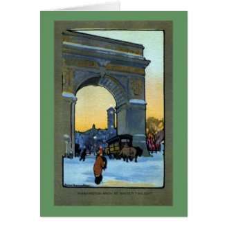 Washington Arch at Winter Twilight Card