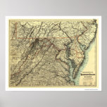 Washington & Atlantic Railroad Map 1883 posters