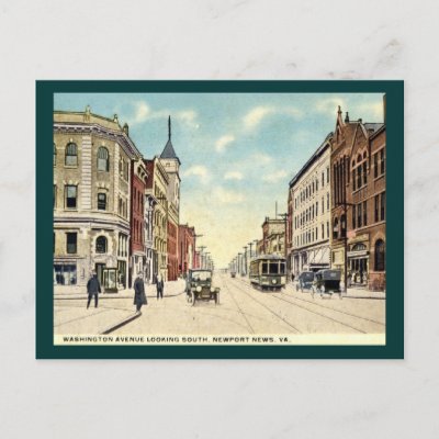 Kitchen Design Newport News on Post Card Shows Washington Ave  Looking South  Newport News  Virginia