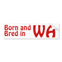 Washington Bred (Bumper) Sticker bumper stickers