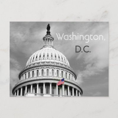 Washington, D.C. Black and White Flag Postcard