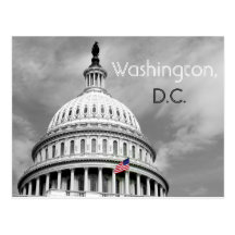 Washington, D.C. Black and White Flag Postcard