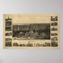 Washington DC 1860 Antique Panoramic Map Posters