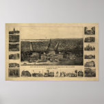 Washington DC 1860 Antique Panoramic Map Posters