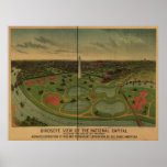Washington DC 1888 Antique Panoramic Map Posters