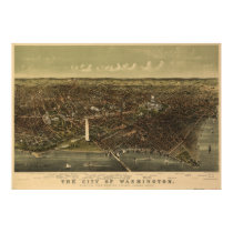 Washington DC 1892 Antique Panoramic Map posters by terraprints_classic Washington DC 1892 Antique Panoramic Map posters