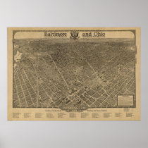 Washington DC 1923 Antique Panoramic Map Print